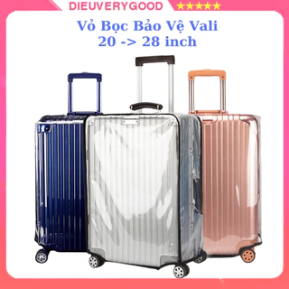 Vải bọc trùm vali chống trầy xước Áo trùm vali cao cấp trong suốt size 20 - 24 -26 -28 inch chống trầy bảo vệ vali