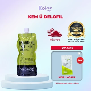 [Mã giảm 50k]Kem ủ tóc collagen phục hồi tái sinh tóc hư tổn, dưỡng siêu mềm mượt Delofil Collagen Hair Mask 500ml