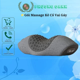 Gối Kê Đầu Tích Hợp Massage Và Chườm Nóng, Gối Ngủ Cao Su Non Thư Giãn Giảm Đau Mõi Cổ Vai Gáy, Chống Ngáy Ngủ