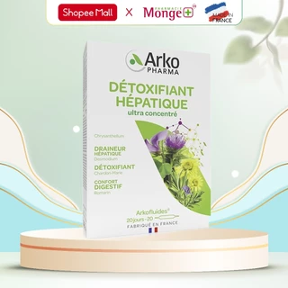 Nước uống giúp hỗ trợ thải độc gan, thanh lọc cơ thể Arkofluides Détoxifiant Hepatique hộp 20 ống