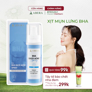 Xịt Mụn Lưng Abera BHA 100ML - Giảm Mụn, Mờ Thâm, Ngừa Mụn Cơ Thể,  Viêm Nang Lông, Dưỡng Sáng Da