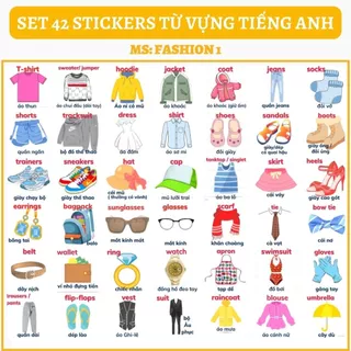 🔥SET 42 STICKERS - CHỦ ĐỀ FASHION QUẦN ÁO THỜI TRANG🔥