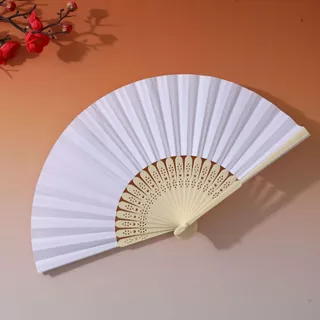 (Sỉ) Quạt Giấy Cổ Trang Nan Nhựa Nhiều Màu Vẽ Hình, Trang Trí, Chụp Ảnh, Múa Quạt Dài 21cm Xòe 39cm