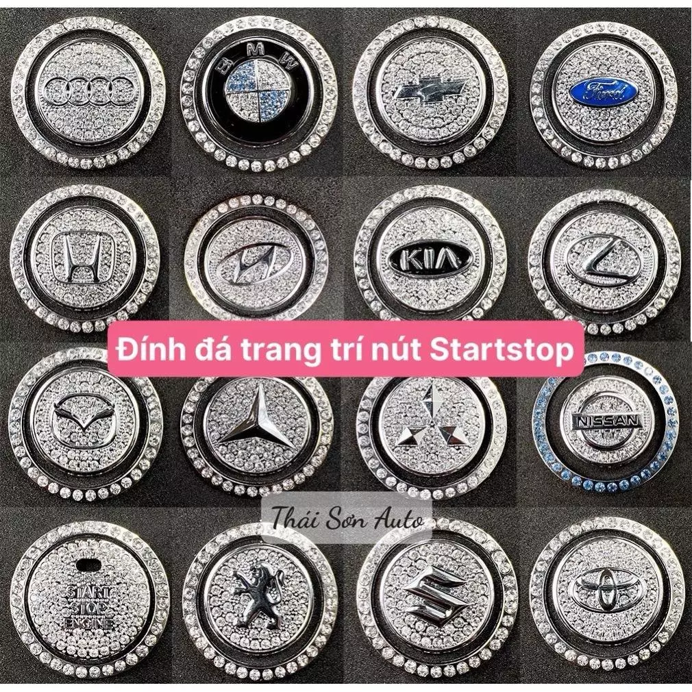 Phụ kiện Trang trí nút khởi động START STOP dành cho xe ô tô bằng đá cực sang trọng Nội Thất