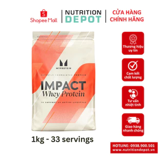Sữa tăng cơ Impact Whey Protein Myprotein 1kg (33 lần dùng) - Nutrition Depot