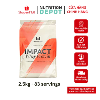 Sữa tăng cơ, giảm mỡ Impact Whey Protein Myprotein 2.5kg (83 lần dùng) - Nutrition Depot Vietnam