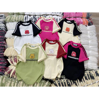 Áo thun babytee chạy viền tay phối 66 Uyên Nguyễn Store