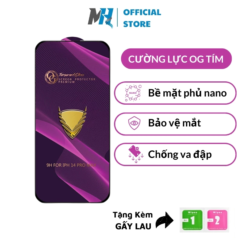 Kính Cường Lực Full Màn OG Tím Cho iPhone 11/12/13/14/15/Pro/Pro Max/15 Pro Max/7Plus/8Plus/X/Xs/XsMax