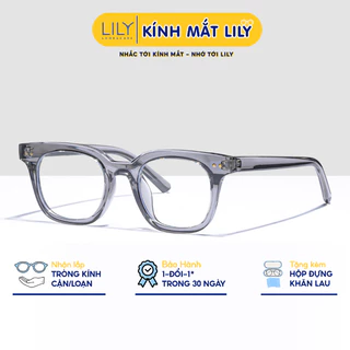 Gọng kính cận nam nữ LILYEYEWEAR mắt vuông chống tia UV phụ kiện thời trang 8009