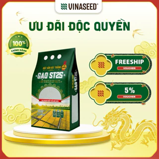 [MỚI] Gạo ST25 Ngon nhất thế giới năm 2019 Vinaseed túi 5kg - Dẻo, thơm, giàu dinh dưỡng