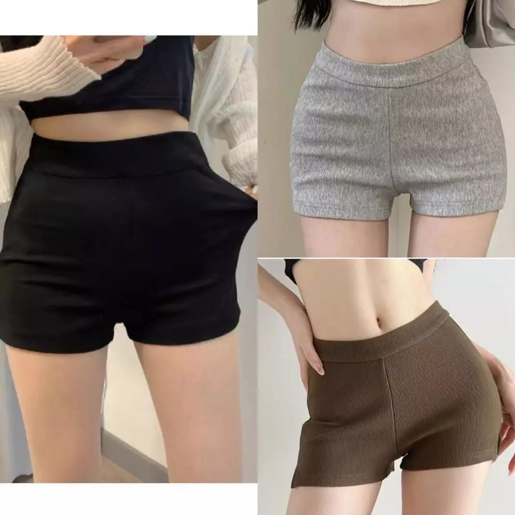 [COMBO 3Q] Quần Đùi Thun Tăm Xẻ Gấu,Quần Short Nữ Thun Tăm _034