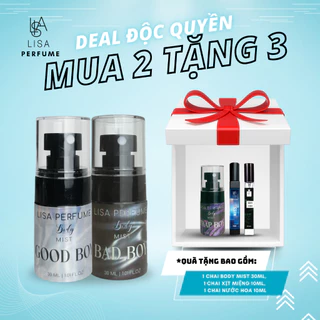 [DEAL ĐỘC QUYỀN] MUA 2 BODY MIST 30ml TẶNG 3. TỔNG 3 CHAI BODY MIST 30ML + 1 NƯỚC HOA 10ML, + 1 XỊT THƠM MIỆNG 10ML