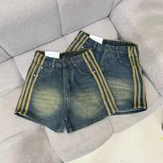 Quần Short Jean Nữ SOCC VIỀN Trơn Lưng Cao Lưng Cao Form Chuẩn