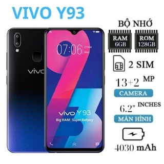 điện thoại Vivo Y93 2 sim Bộ nhớ 128G ram 6G mới, Cài Full Zalo Tiktok Fb Tiktok chơi Game nặng chất