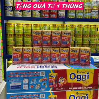 (Tặng Quà, Có Thẻ Cào QR Tích Xu) Sữa Bột Pha Sẵn Oggi Gold Đỏ 110ml_Thùng 48 Hộp  (BIBISTORE)