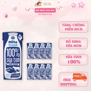 Thùng sữa tươi Nutricare Meta Fresh Có Đường sữa non tăng cường miễn dịch (180ml)