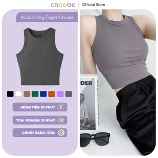 Áo croptop Choobe vải cotton cao cấp ba lỗ nữ sát nách form ôm thun co giãn thoáng mát A26