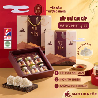 [SET QUÀ BIẾU TẶNG] Hộp quà cao cấp yến sào hộp Vàng Phú Quý - Quà tặng thượng hạng | Vũ Yến Store