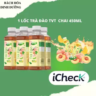 [Lốc 06 Chai 450ML] Trà Đào TVT tinh chất trà xanh, trà đen,