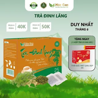 Trà đinh lăng tâm sen Mộc Can hỗ trợ điều trị mất ngủ giúp an thần ngủ ngon 25 túi lọc