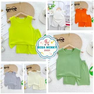 [I054]Bộ ba lỗ trơn (10-26kg) Minky Mom, màu sắc tươi sáng, vải thun lạnh mềm mát cho bé yêu