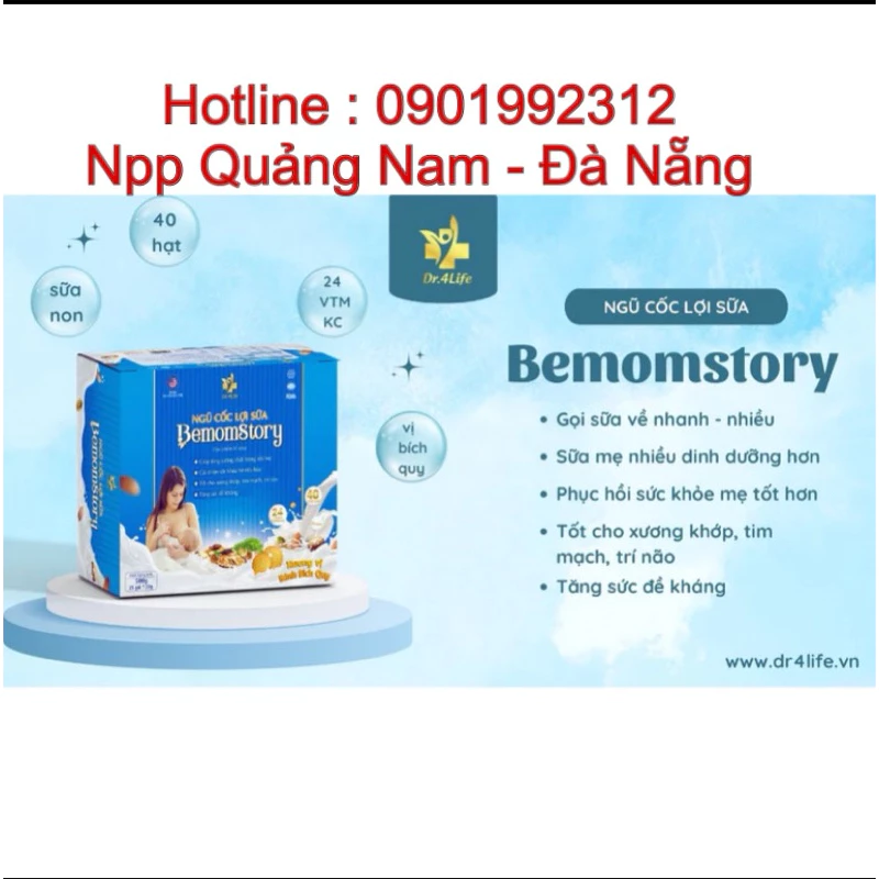 Ngũ Cốc Siêu Lợi Sữa BemomStory 40 hạt - Mua 1 tặng 5