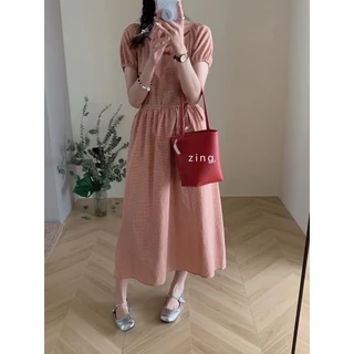 VÁY KẺ HÀN CAO CẤP NƠ FREE SIZE 83115