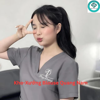 Giá Xưởng - Bộ Scrubs Bác sĩ CAO CẤP, đồng phục Spa, Phòng khám, Blouse Nữ quần áo cổ tim Dược sĩ, Điều dưỡng hàng đẹp