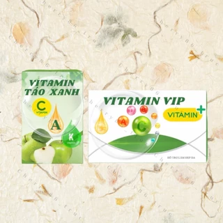 Combo Thảo Mộc Tiến ! Hạnh Vitamin VIP Táo Xanh Giảm Mỡ Bụng ( kèm hộp Táo 30 viên )