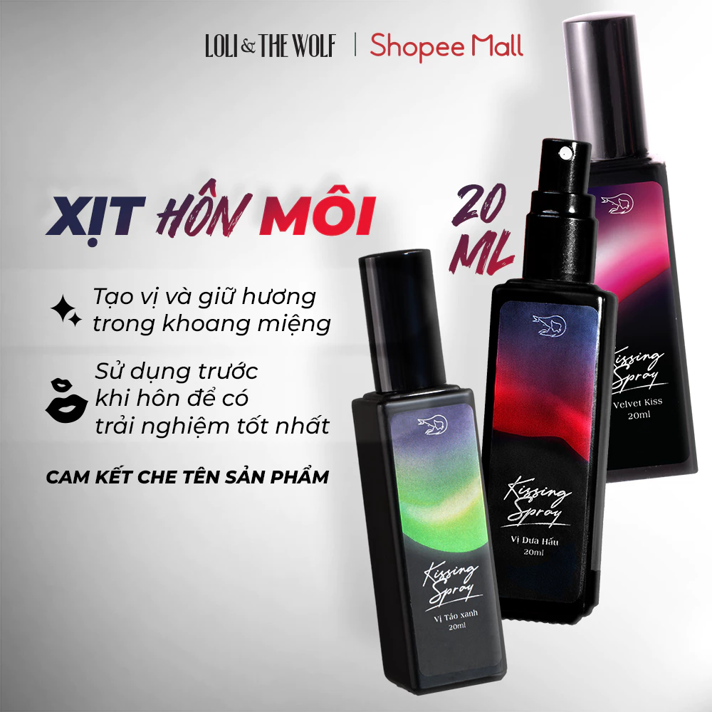 Xịt Thơm Miệng Kissing Spray Loli & The Wolf Hương Trái Cây Kẹo Ngọt The Mát Vị Bạc Hà Chai 20ml