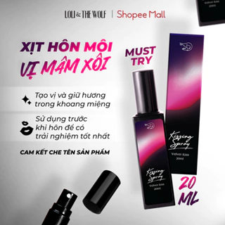 Xịt Thơm Miệng Kissing Spray Loli & The Wolf On Hương Velvet Kiss Vị Rasberry Mâm Xôi Chai 20ml