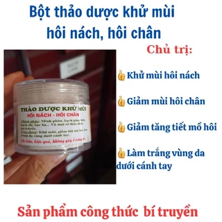 Thối chân, hôi nách kinh niên, bột thảo dược 50gr, giảm ngăn tiết mồ hôi