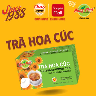 Trà Hoa Cúc Túi Lọc Hộp 50g 25 Gói Hiệu Trà Hùng Phát Từ Hoa Cúc & Atiso Vị Ngọt Dịu Thanh Mát