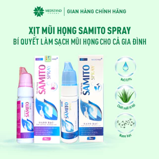 Xịt thông mũi họng dùng cho viêm xoang, viêm mũi dị ứng, sổ mũi do cảm cúm, cảm lạnh MEDSTAND Samito (Chai xịt 70ml)