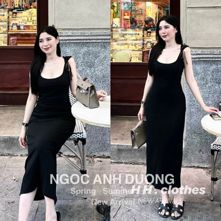 Đầm Body Ôm Dây Nơ Dáng Midi Siêu Xinh