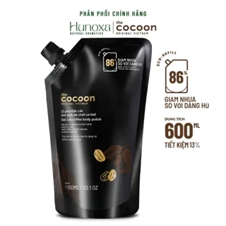 Tẩy tế bào chết body Cocoon TÚI REFILL 600ml, tẩy da chết cơ thể cà phê cho làn da mềm mại và rạng rỡ - HUNOXA