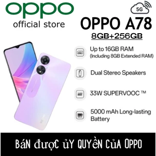 điện thoại OppoA78 hỗ trợ Mạng 5G, Máy Chính Hãng 2sim ram 8G rom 256G, Camera sắc nét, Chiên Game nặng mượt - TNN 08