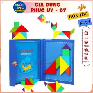 Đồ chơi tangram có nam châm 7 mảnh - xếp hình trí uẩn kèm hướng dẫn cùng bé sáng tạo