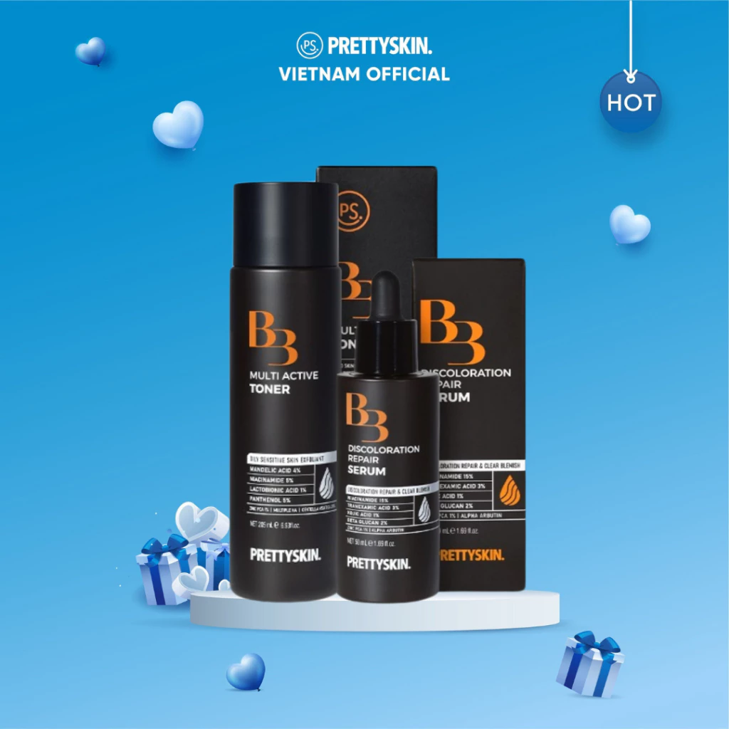 Combo Toner và Serum B3 Prettyskin
