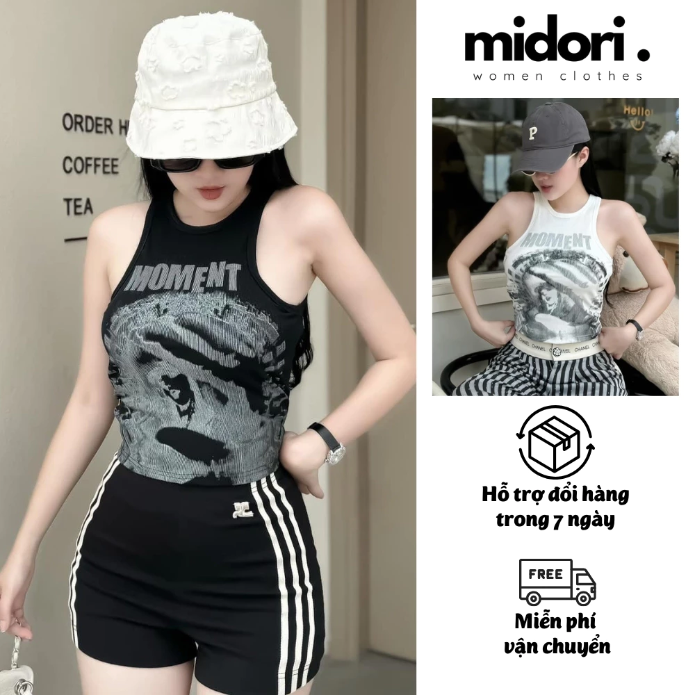 Áo croptop ba lỗ nữ vải thun gân co dãn 4 chiều C020, Áo thun ôm body dáng croptop trẻ trung năng động