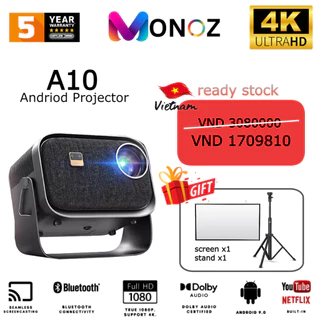 Máy chiếu mini 4K-A10 Chính hãng MONOZ VIỆT NAM - BẢO HÀNH 5 NĂM bảo hành toàn quốc