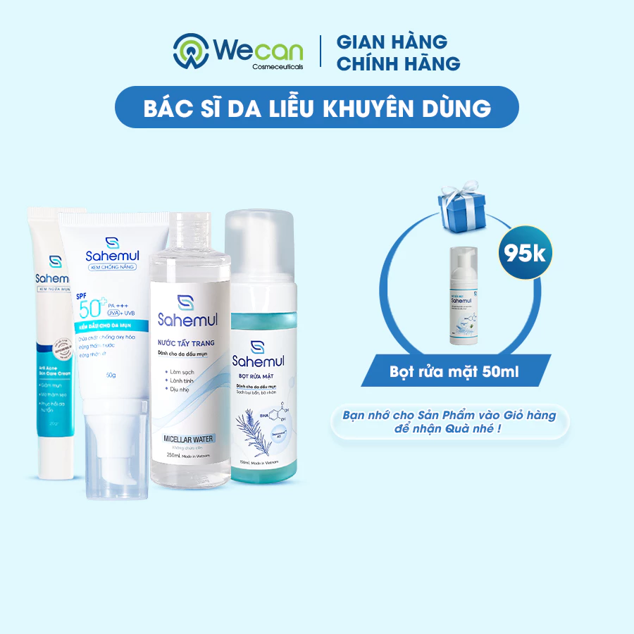 Bộ 4 Sản Phẩm Sahemul Chuyên Biệt Cho Da Dầu Mụn