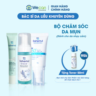 COMBO Gel Mụn Sahemul Sensitive 20Gr & Kem Chống Nắng Sahemul 50Gr & Bọt Rửa Mặt Sahemul 150ml