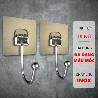 Móc dán tường chịu lực siêu dính treo đồ, vật dụng đa năng tiện ích inox 304