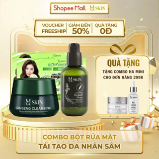 ( TẶNG COMBO HA MINI ) Combo Serum Tái T.ạo Da Nhân Sâm MQ SKIN Và Bột Rửa Mặt Nhân S.âm