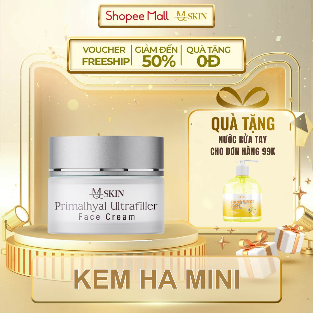 ( TẶNG NƯỚC RỬA TAY ) Kem Dưỡng HA Mini Chuyên Phục Hồi Và Căng Bóng Da Sau Peel - MQ SKIN