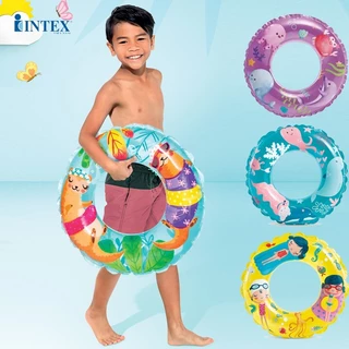 Phao bơi tròn 61cm-có các màu sắc sặc sỡ,bắt mắt,thích hợp với các bé bắt đầu làm quen với nước và tập bơi INTEX 59242