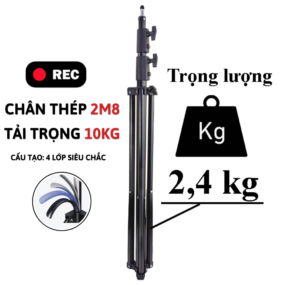 Chân đèn studio loại tốt trọng lượng 2,4kg