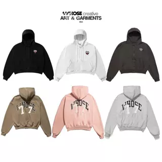 HOODIE ZIP BOXY VER2- Áo khoác dây kéo nỉ 2 da thêu đắp vải - Whose Studio