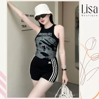 Áo croptop C020 ba lỗ nữ cổ cao cotton sát nách không tay kiểu ôm body tank top vải thun co giãn tốt